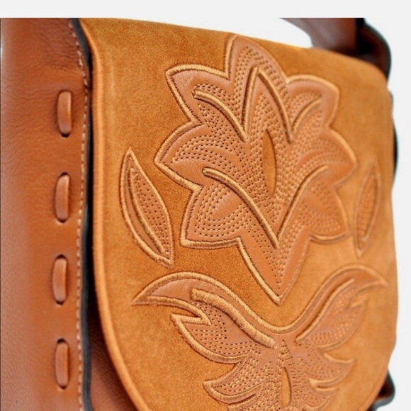 SAM EDELMAN NWOT Leather Emma Wide Crochet Strap Crossbody Shoulder Bag - Picture 2 of 6